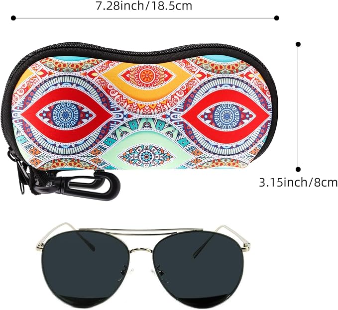 MoKo Sunglasses Soft Case Ultra Light Neoprene Zipper Eyeglass Case for Men Women - Image 7