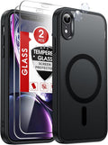 LeYi for iPhone-XR Phone Case with Screen Protector X2 Camera Cover Black | for MagSafe i Phone 10XR Magnetic Protective Rugged Heavy Duty Women Men Girls Boy Funda para iphoneXR 10, Black by LeYi