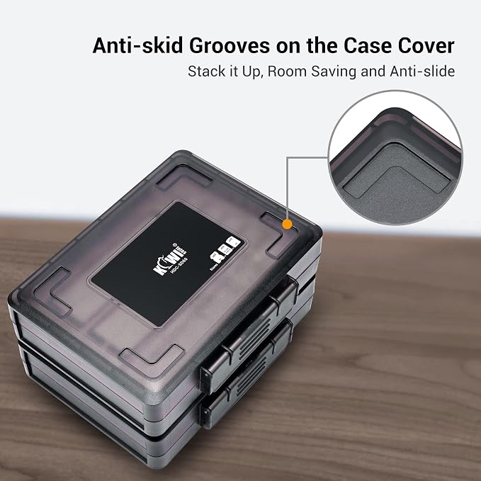 Kiwifotos 60 Slots SD Memory Card Case Holder for SD/CFexpress Type A Card | Water-Resistant & Shockproof SD Card Organizer, Hard PC Shell with Snap Closure, Custom EVA Foam Slots, with Sticker - Image 5