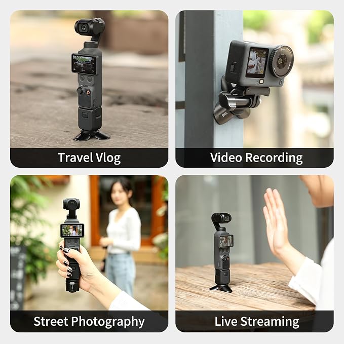 VRIG Magnetic Mini Tripod for DJI OSMO Pocket 4P/4/3 & Insta360 Luna Ultra | Auto-Deploy Aluminum Small Desktop Camera Stand with 1/4" Screw for Insta360 X6/X5/X4,Travel Vlog Action Camera Accessories - Image 8