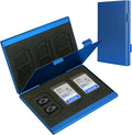 SD Card Holder, SD Card Case, LAVILI CF Memory Card Holder Case Aluminum Alloy Hard Shell, Double-Layer Capacity for 6SD Cards and 12 TF Cards Blue Color by Unknown
