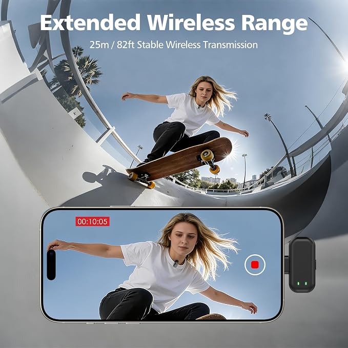 HEHOTTC Mini Wireless Lavalier Microphones for iPhone 15/16/17 & Android, 30H Battery Life with Charging Case, Lapel Microphone Wireless for Video Recording Vlogging - Image 5