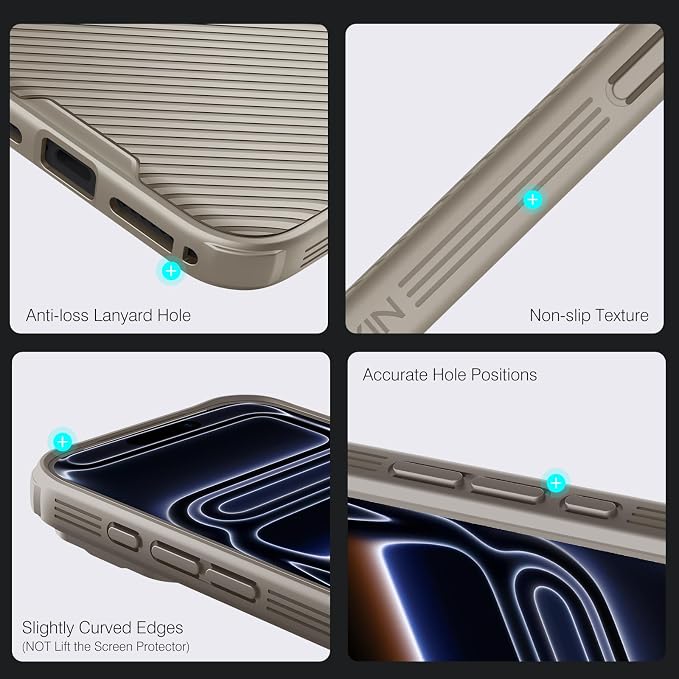 Nillkin Camshield Case for iPhone 17 Pro Max Case, [Built-in Dual Camera Cover][Slim Profile] [Military Grade Drop Protection] Shockproof Bumper Phone Case 6.9 inch 2025 Gold - Image 5