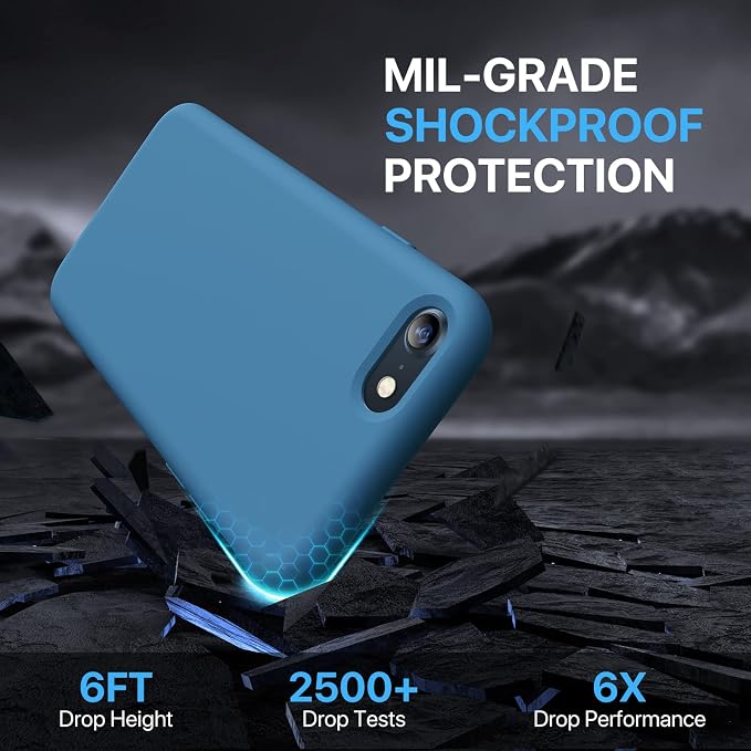 Miracase Silicone for iPhone SE 2022/SE 2020/7/8 Case,Capri Blue | Ultra Slim Cover with Screen Protector, Soft Microfiber Lining, Multi-Color Premium Silicone Shockproof Phone Case - Image 8