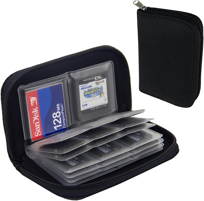 SD Card Holder,SD Card Case,Memory Card Case,SD Card Organizer Storage | Portable 22 SD Card Holder for 18 SD and 4 CF (Black / 22 Slots - 2 Pack) by Unknown