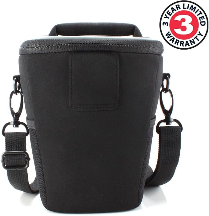 USA Gear DSLR Camera Case for Men and Women with Top Loading Accessibility, Adjustable Shoulder, Small Camera Sling Bag, Travel Padded Handle - Camera Holster Bag for Nikon, Canon, Panasonic (Black) - Image 5