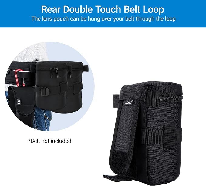 JJC L Camera Lens Pouch for NIKKOR 70-300mm Fuji XF 70-300mm Lens | Fits lens 3.1 x 6.1" for CANON EF 100-300, 75-300mm, NIKKOR Z 24-70mm, 70-180mm, Fuji XF 80mm, 16-55mm, TAMRON SP AF 10-24mm - Image 5