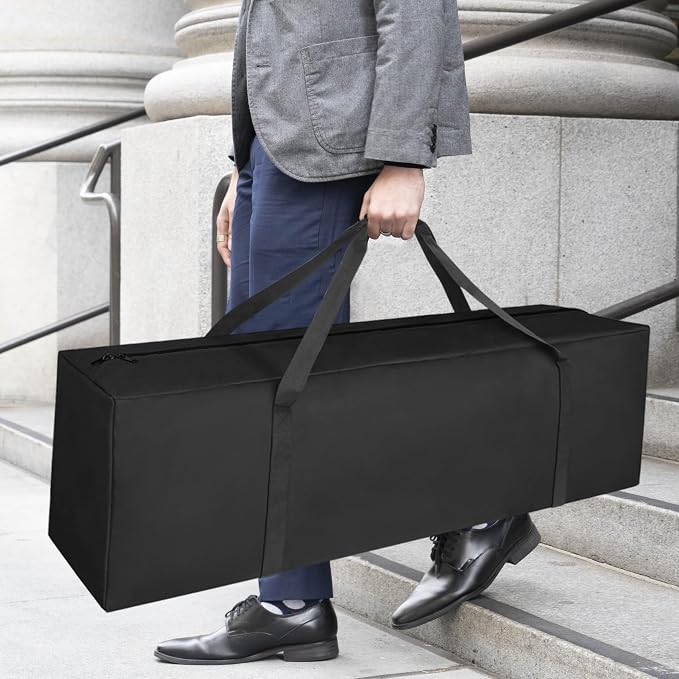COOLBEBE 52" Sports Duffle Bag - 160L Extra Large Travel Duffel Luggage Bag | Upgrade 2-way Lockable Zippers, Sturdy & Water Resistant Long Duffle Bag for Camping Moving (Black 52inch) - Image 7