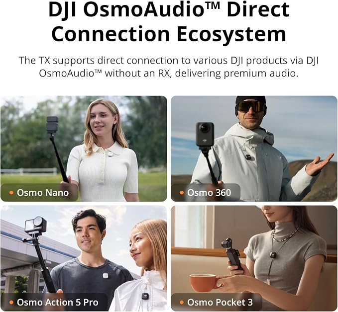 DJI Mic Mini Transmitter (Infinity Black), Ultralight, Detail-Rich Audio | DJI OsmoAudio, Noise Cancelling, Wireless Microphone for Camera/iPhone/Android, Vlog, Streaming - Image 5