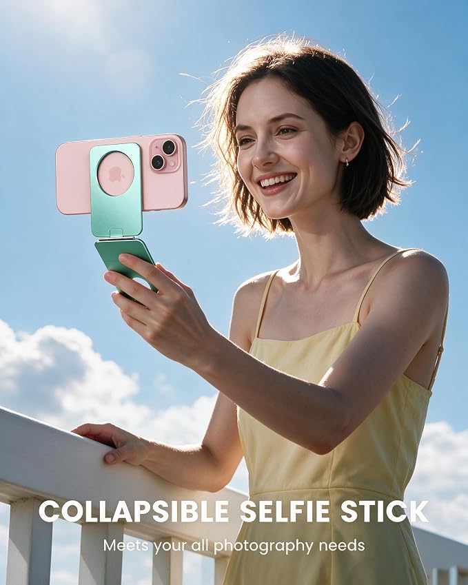1ST IDEA for MagSafe Tripod Stand Ultra-Thin 0.23" | Aluminum Alloy Magnetic Tripod for iPhone, Flexible 20x Magnet Phone Stand Gift Accessories for Women Men for iPhone 17 16 15 14 13 12 Series - Image 4