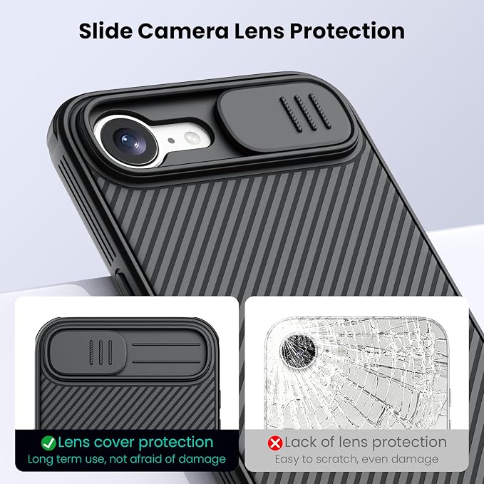 Nillkin Magnetic for iPhone 17E/16E Case MagSafe, Upgraded Slide Camera Cover, Compatible with MagSafe, [Shockproof Protective] Slim Case for iPhone 17E(2026)/16E(2025) 6.1 inch, Black ﻿ - Image 4