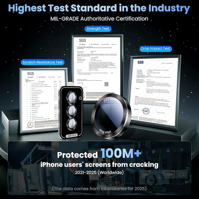Uyiton for Samsung Galaxy Z Fold 8 Ultra/Z Fold 7 Camera Lens Protector | Military-Grade Sapphire Glass Rear Camera Screen Cover - [Easy to Install] Ultra HD Clear Lens Protector, Black+Silver - Image 6