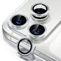 Misea Compatible for iPhone 17 Pro/iPhone 17 Pro Max Camera Lens Protector | 9H Tempered Glass Ultra HD Bling Camera Screen Protector Cover Metal Individual Ring Decoration Accessories, Silver by Misea