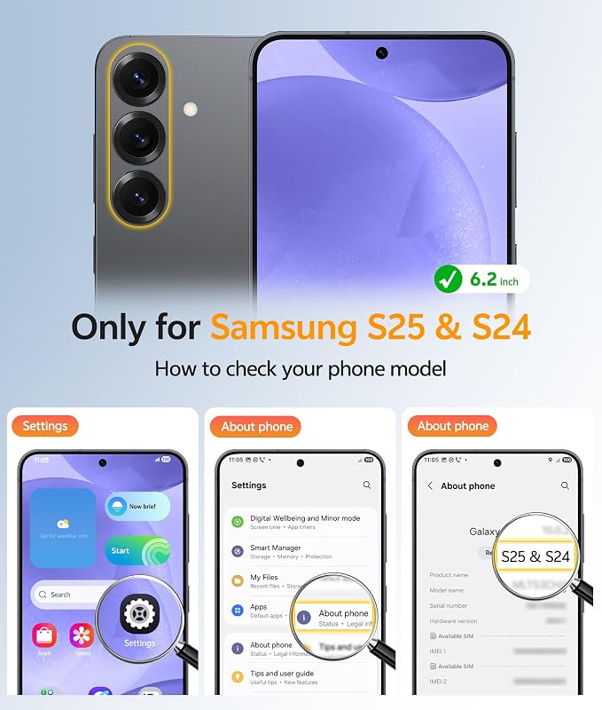 FNTCASE for Samsung Galaxy S25/S24 Case, Fit for Magsafe, Screen Protector | Translucent Matte Magnetic Back, 14FT Military Grade Drop Protection, Shockproof Protective Phone Cover, Purple - Image 2