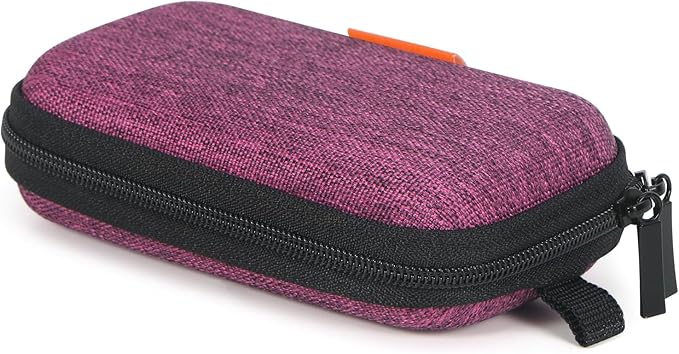 Mini Hard Earbud Case, Grape-Purple Cute Pouch for Samsung JBL Sony | Fits Apple Airpods, Earpods, Cable, Card, Earplugs, Heart Monitor, Small Protective Carrying Bag by GLCON
