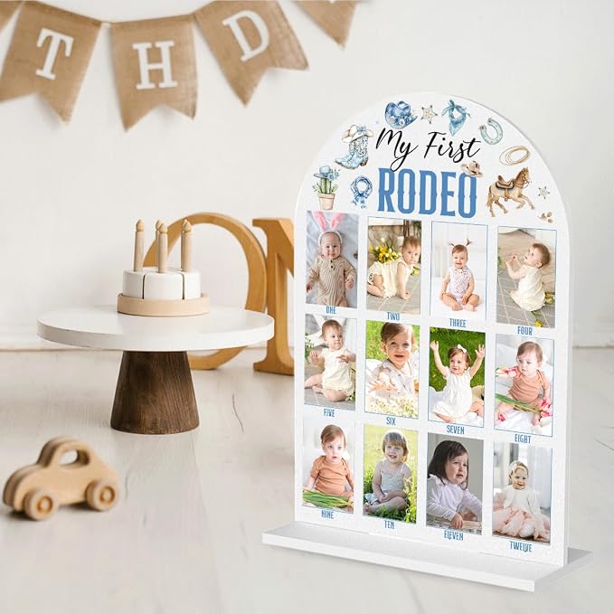 My First Year Photo Board Baby Milestone Signs One Year of Baby Photo Board, Best Babies Keepsake 10x14 Inches Acrylic Sign Decor Fits 2" x 3" Photo A08 - Image 5