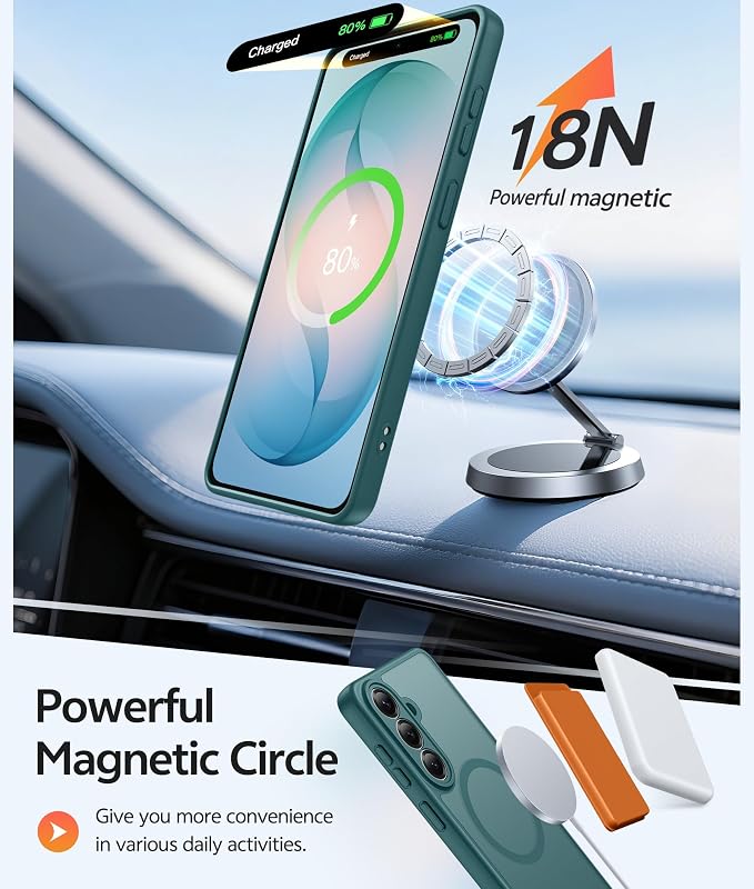 FNTCASE for Samsung Galaxy S26 Case, Fit for Magsafe, with Screen Protector | Full Camera Protection, Translucent Matte, 14FT Military Grade Drop Proof, Shockproof Protective Phone Cover, Sagebrush Green - Image 3