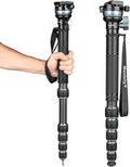 Camera Monopod with 360° Ball Bowl Head and 1/4inch Arca-Swiss Quick Release Plate for DSLR Cameras, Max Load 33lbs/15kg (C-666 PRO) by Manbily