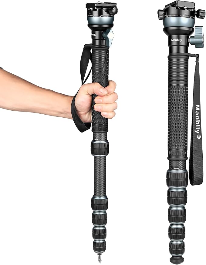 Camera Monopod with 360° Ball Bowl Head and 1/4inch Arca-Swiss Quick Release Plate for DSLR Cameras, Max Load 33lbs/15kg (C-666 PRO) by Manbily