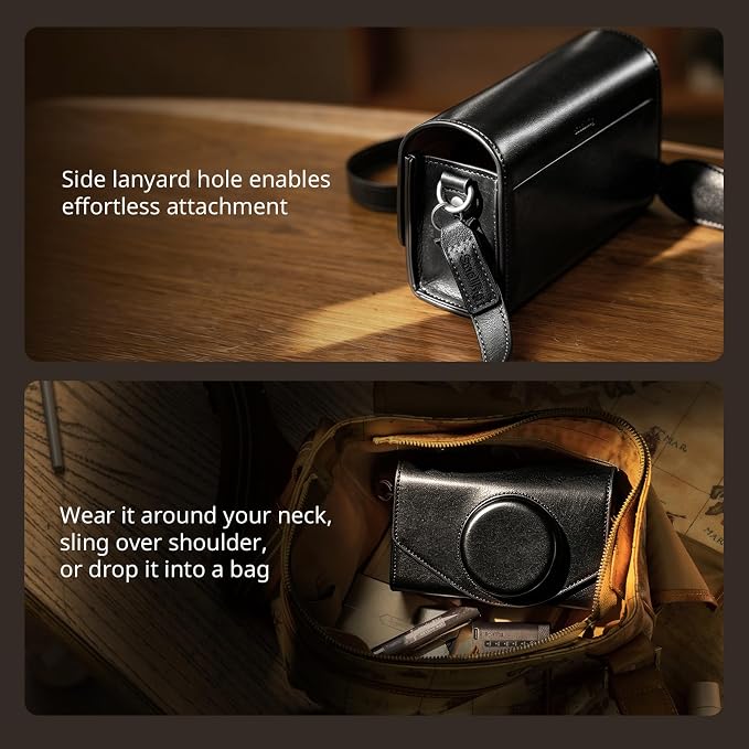 SmallRig Leather Case Bag for FUJIFILM X-E5 / X100VI, for Ricoh GR IV/GR III, Carrying Case with Magnetic Closure, Protective Pouch, Compact Storage Bag, Crossbody Bag, Shoulder Strap, Black- 5987 - Image 5