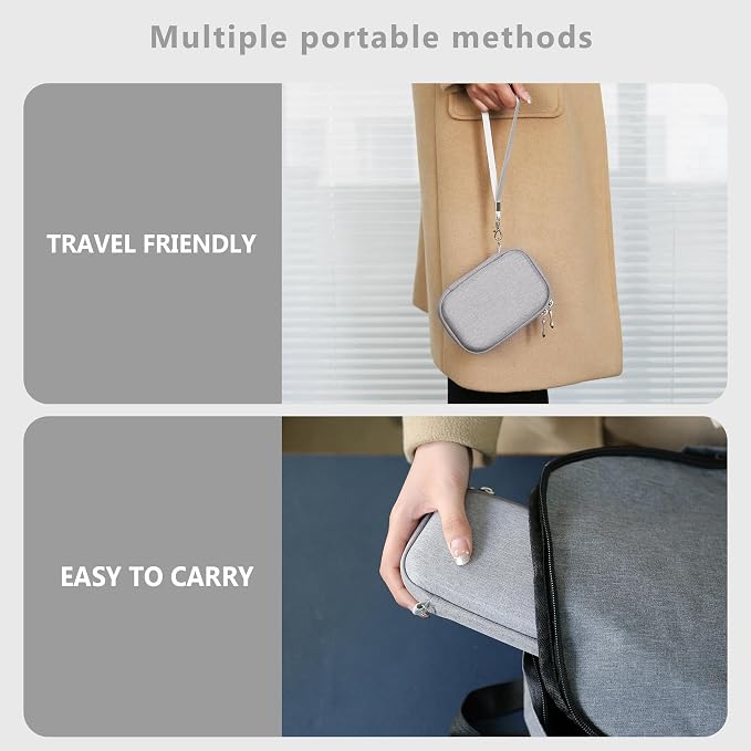 Hard Carrying Case for Kodak Step Instant Smartphone Photo Printer - Portable Mini Color Wireless Mobile Printer, Zipper Mesh Pocket for USB Cable, Photo Paper, Grey - Image 6