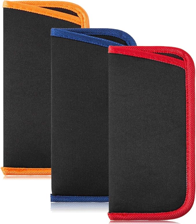 TRIUMPH VISION 3 Pack Reading Glasses Pouch Soft Case Eyeglass Sleeve Slim | Alternative to Bulky Case in bag, Lightweight Lined Padded Protect Optical lens Slip in, Cute Pattern Portable for Daily Use by TRIUMPHVISION