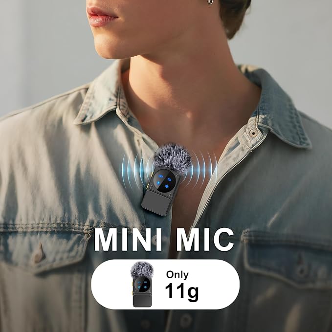 Mini Wireless Lavalier Microphone for iPhone iPad Android with Lightning/USB-C Plug, 80H Work Time Noise Reduction Lapel Mic for Recording, Clip Omni Lav Mic for Video Recording, Tiktok, Youtube, Vlog - Image 2