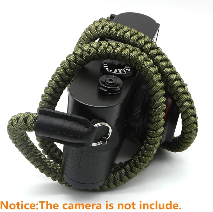 Paracord Camera Strap Long Camera Neck Shoulder Strap for SLR DSLR Digital Mirrorless Cameras 47inch/120cm Green - Image 5