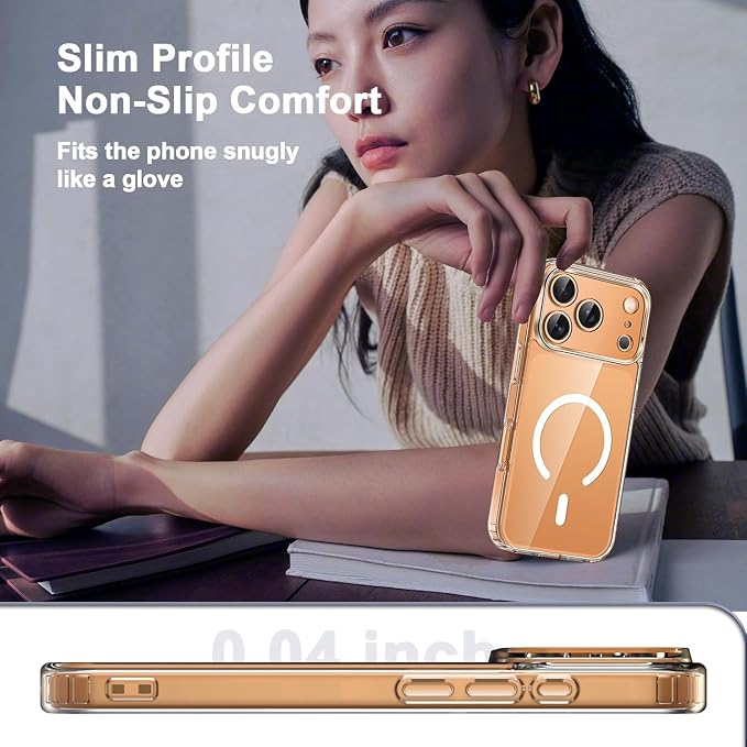 for iPhone 17 Pro Max Case Clear,Magnetic iPhone 17 ProMax Case with Screen Protector & Camera Protector [Compatible with MagSafe], Shockproof TPU Cover for iPhone 17 Max Phone Cases-Transparent - Image 3