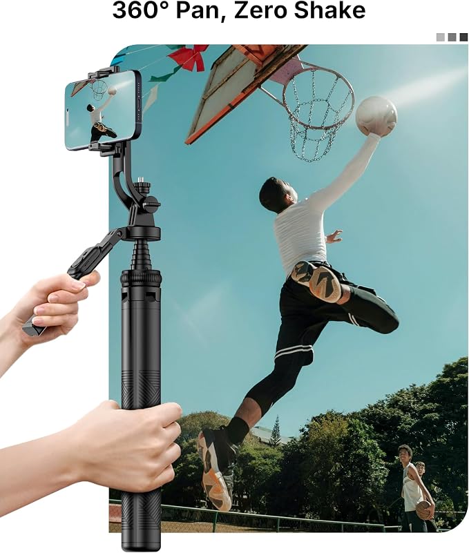 4-Leg Phone Tripod, 71-inch Selfie Stick for iPhone & Android | Anti-Slip Quadrapod Base, Snap-Release Phone Holder, Aluminum Alloy Pole for Durability, Secondary Handle Grip for Stability - Image 3