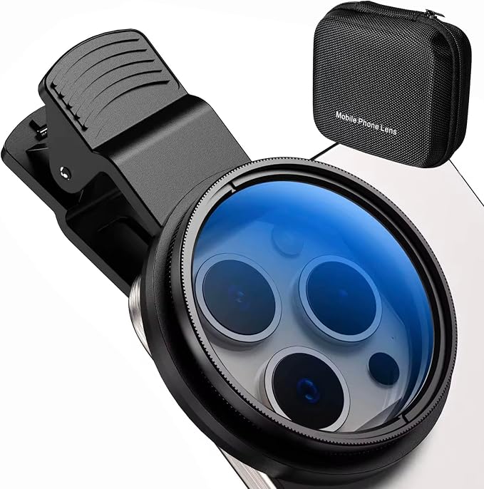52mm CPL Filter for Phone/DSLR, HD Circular Polarizer Polarizing Filter with Universal Clip, Lens Attachment for iPhone 16 15 14 13 12 Samsung Galaxy Pixel and Other Smart Phones/Camera by Unknown