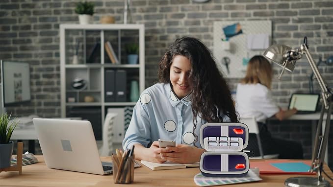Comecase Dual SSD Case for SanDisk Extreme Portable SSD and Extreme PRO | Holds 2 Drives & 12 SD Cards, Elastic Strap Fit 500GB/1TB/2TB/4TB/8TB, Cable Groove & Carabiner for Travel,Dark Blue,Box Only - Image 9