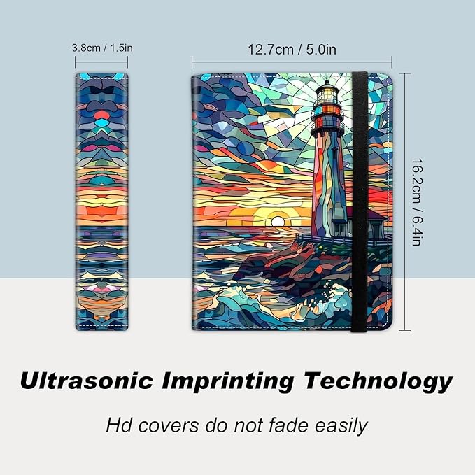Small Photo Album 4x6 60 Pockets 120 Photos - Adventure Book Baby Photo Albums Photo Books for 4X6 Pictures Memory Book with Black Elastic Band for Photo Storage, A Colorful Majestic Lighthouse - Image 2