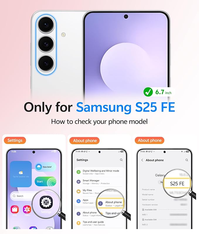 FNTCASE for Samsung Galaxy S25 FE Case, Fit for Magsafe, Screen Protector | Translucent Matte Magnetic Back, 14FT Military Grade Drop Protection, Slim Shockproof Protective Phone Cover, Light Purple - Image 2