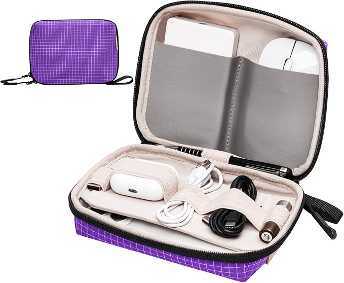 SIMTOP Electronics Organizer Cord Organizer Travel, Small Tech Bag for Cords, Chargers, Power Bank, Earbuds – Portable Cable Pouch for Office, Business Trip, Commute – Water & Scratch-Resistant by SIMTOP