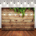 10x6.5ft Rustic Background for Photography Green Leaves Woodlands Photos Backdrops Wood Plank Backdrops for Weddings Birthday Baby Shower Party Barn Farmhouse Decorative Banner by CSFOTO