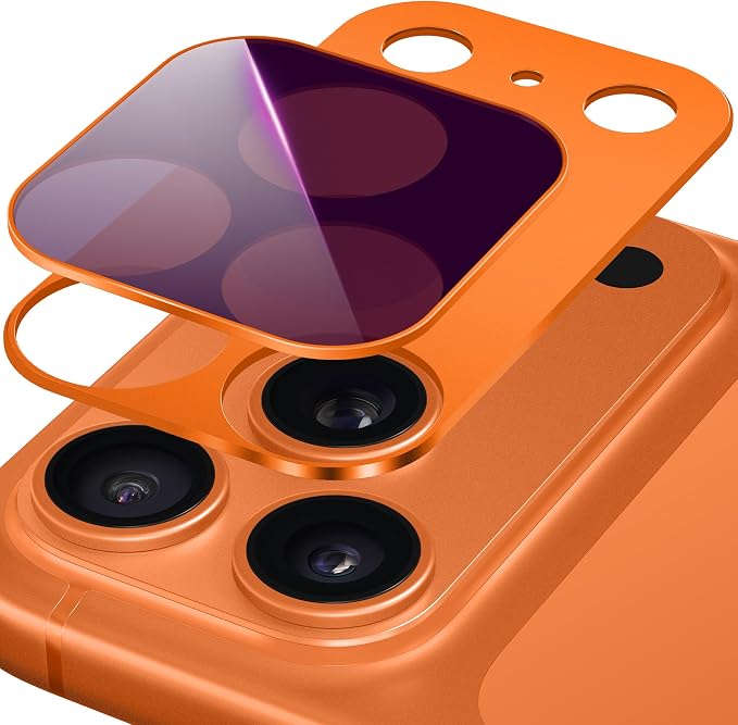 Suoman for iPhone 17 Pro Camera Lens Protector,Magnetic ND Filter Lens Film | Tempered Glass Lens Film, Strong Adsorption, HD Clear, All-in-one Metal Camera Cover,Orange by Suoman