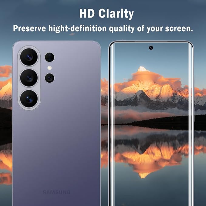 2+2 Pack Soft Flexible TPU Film Screen Protector for Samsung Galaxy S26 Ultra & Camera Lens Protector,Full Coverage,HD Clear,Support Fingerprint Unlock,with Easy Installation Alignment Tool - Image 6
