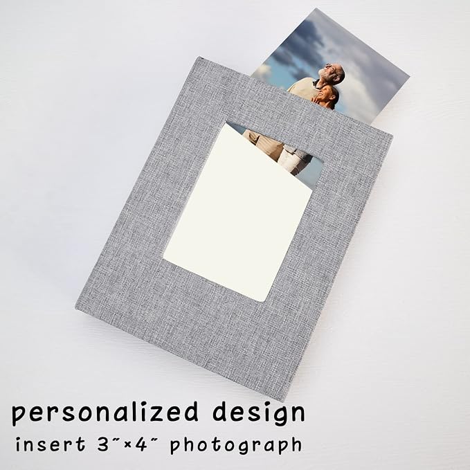 Small Photo Album 4x6, Pack of 2 Linen Cover Mini Photo Book, 26-Page Holds 52 Pictures, Art Presentation or Postcards Storage for Baby, Wedding - Image 2