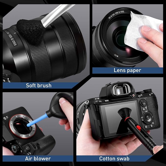 Camera Lens Cleaning Kit - Mirrorless and DSLR Camera Cleaning Kit, Including Lens Paper/Blower, Cotton swabs, dust Free Cloth, Lens Pen, Cleaning Brush - Image 6
