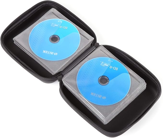 alavisxf xx CD Case, 48 Capacity Protective Zipper Disc Wallet for Car | EVA Shock-resistant, Lightweight Portable, DVD Blu-ray Storage Organizer, Scratch-Resistant Sleeves, for Home Office Travel - Image 5