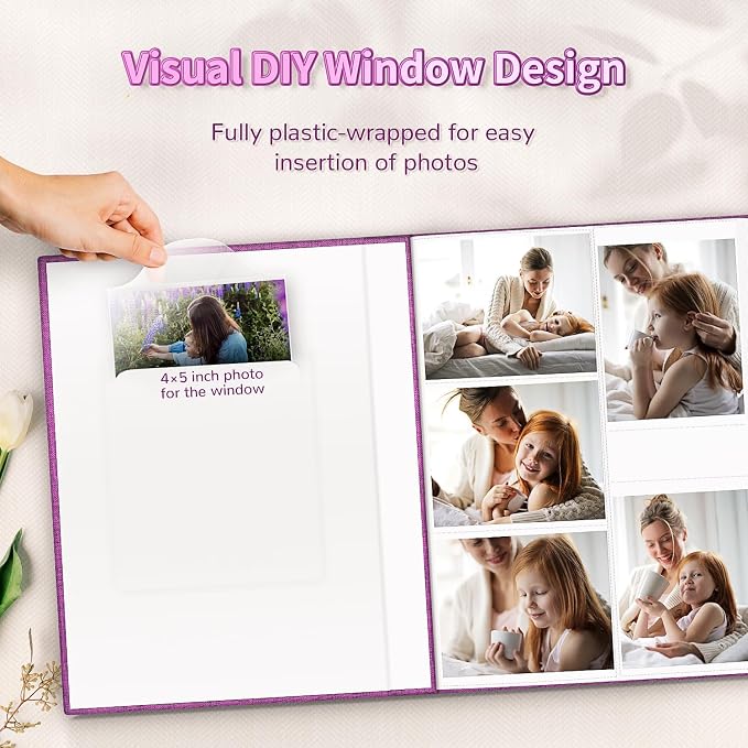 Artfeel Photo Album 4x6 with 1000 Pockets,Slip-in Picture Albums,Linen Cover Memory Book with Front Window,White Page Vertical Photo Book for Wedding,Family,Anniversare,Baby,Vacation - Image 2