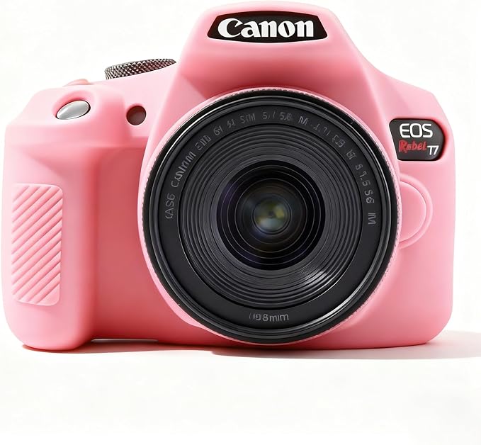Case for Canon EOS Rebel T7 Rebel T6 Camera, Soft Silicone Rubber Protective Camera Case Cover Accessories, Lightweight, Anti-Scratch with Button Marking for EOS Rebel T7 T6 (Pink) by Frevyve