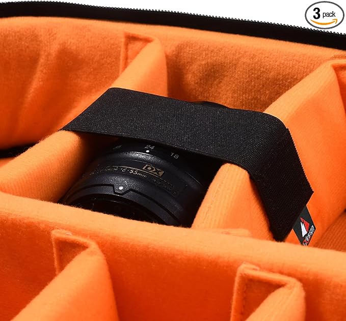 Pack of 3 Sizes Hook and Loop Straps/Fastener for Securing Items in the DSLR SLR Camera Backpack/Insert Bag/Video Bag by TXEsign
