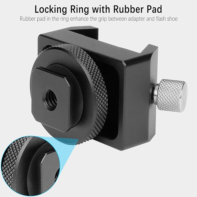 Telescope Mount Adapter Finder Scope Dovetail Base to Camera Hotshoe | Metal Adapter with 1/4" Threaded Hole for Video DSLR Mirrorless Camera Flash Hotshoe Coldshoe Hot Cold Shoe Astrophotography - Image 5
