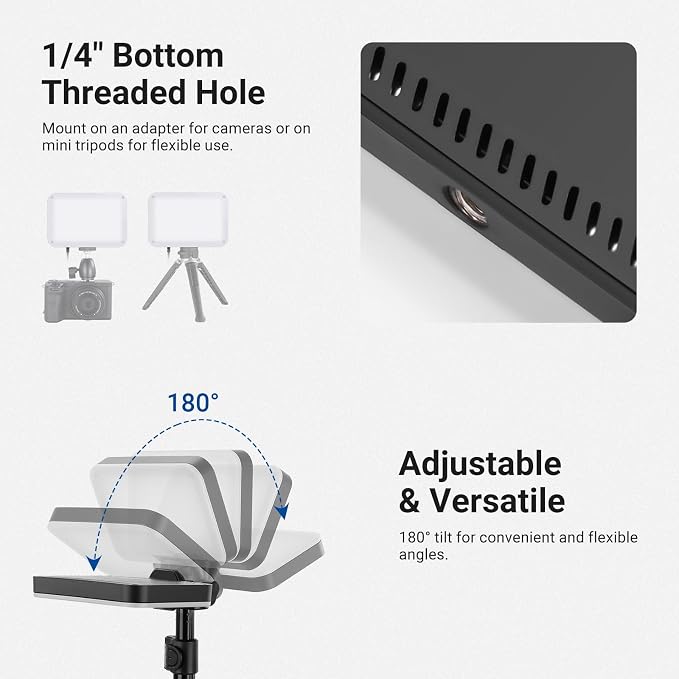 NEEWER Basics 2 Pack LED Video Light Panel Lighting Kit, 6.2" Dimmable Portable Studio Light with 53" Tripod Stand, 3200K-5600K/CRI95+ 810lux for Photography Video Recording Streaming Podcast, BP132 - Image 6
