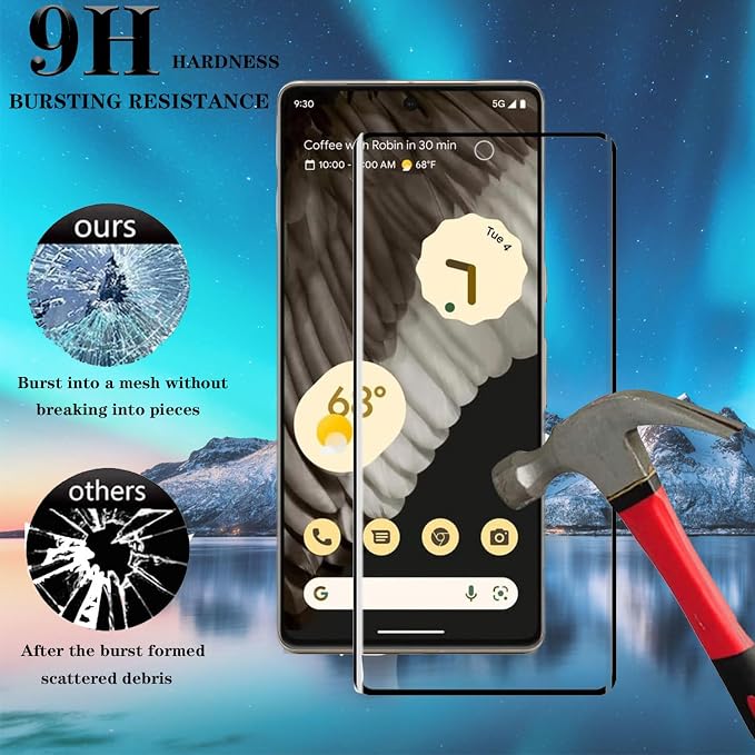[3+3Pack] for Google Pixel 7 Pro Screen Protector with Camera Lens Protector [Fingerprint Unlock Support] [9H Hardness] [Easy to Install] [HD Clear] Tempered Glass Screen Protector for Pixel 7 Pro - Image 5