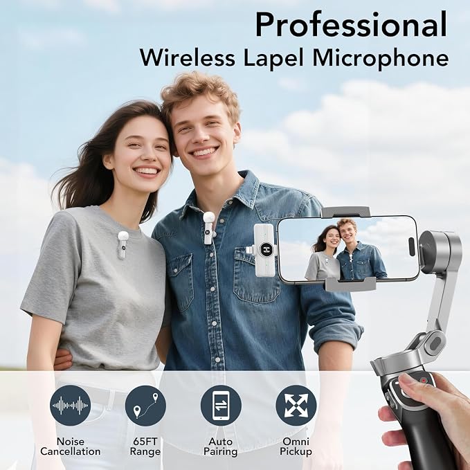 HEHOTTC Mini Wireless Lavalier Microphone for iPhone, iPad, Android Phone - 2in1 Microfono Lapel Bluetooth Mic for Recording, Clip on Omni Lav Mic for Video Recording, Tiktok, YouTube, Vlog - Image 4