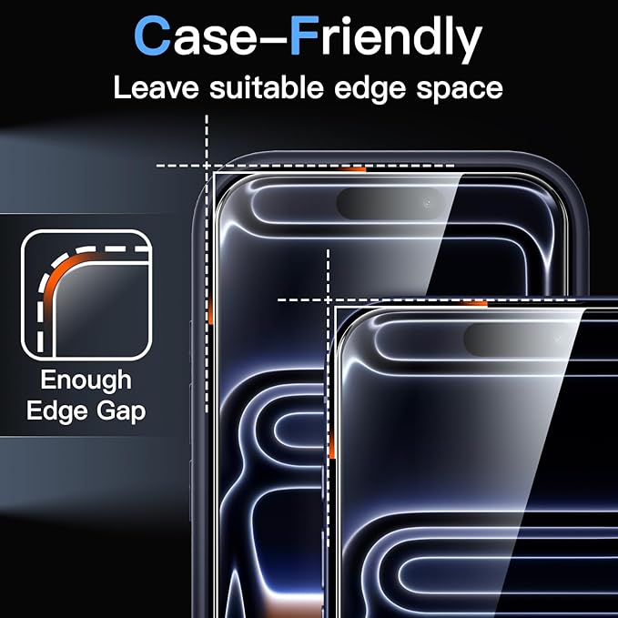 JETech Screen Protector for iPhone 17 Pro, 2+2 Pack | with Camera Lens Protector, HD Clear Tempered Glass, Anti-Scratch Protection, Easy Installation Tool - Image 7