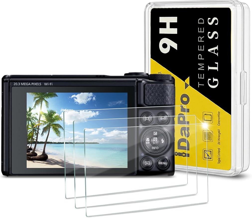 Screen Protector for Canon PowerShot SX740 HS/SX730 HS, 9H Glass | 3-Pack + ABS Box. 9H Hardness, Anti-Scratch, Anti-Bubble, HD Clarity, Anti-Fingerprint, Anti-Glare, Easy Install by ScreenProtectorExpert